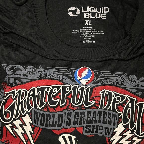 Liquid Blue 🎪 “Grateful Dead World’s Greatest Show” Skeleton Tee – Size XL - Picture 3 of 6